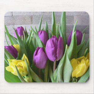 Mousepad Tulipas roxas e amarelas