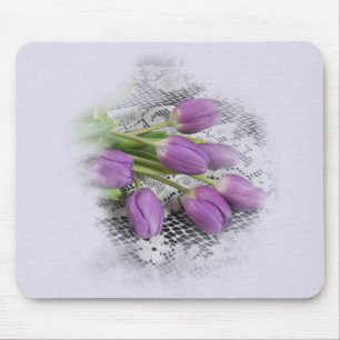 Mousepad Tulipas Roxas no Lace