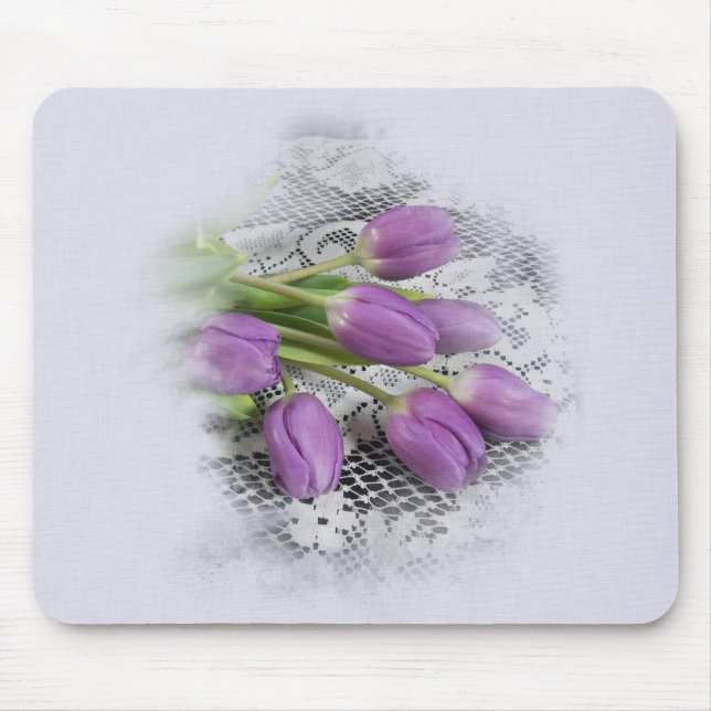 Mousepad Tulipas roxas no rendas (Frente)