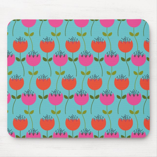 Mousepad Tulips Padrão Floral (Frente)