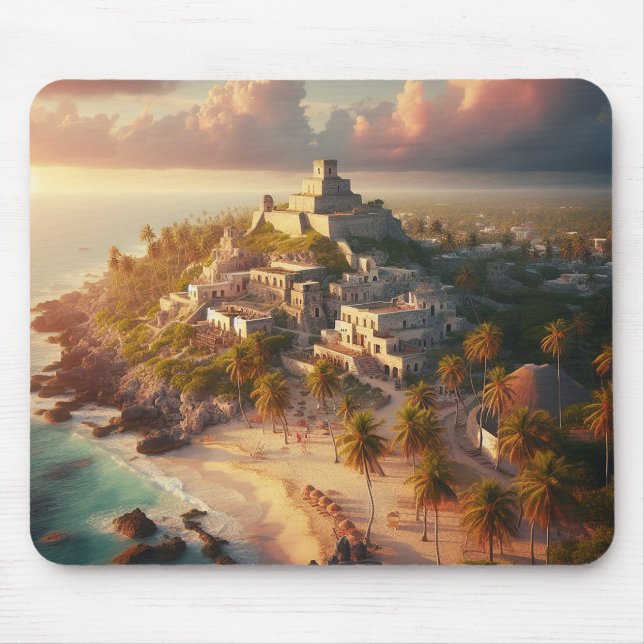 Mousepad Tulum Mexico Landscape Viagens vintage (Frente)