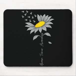 Mousepad Tumor cerebral conscientização girassol fita cinza