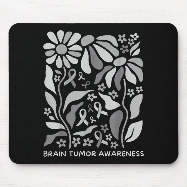 Mousepad Tumor cerebral conscientização use cinza em maio f (Frente)