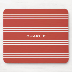 Mousepad Túmulo Vermelho Stripes monograma personalizado