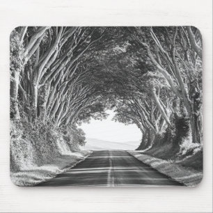 Mousepad Túnel de Árvores Fotografia Kauai Preto e Branco