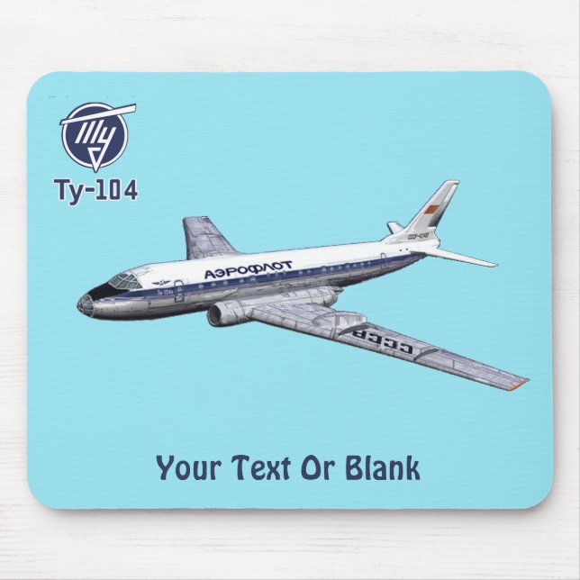 Mousepad Tupolev (Т у о л е в) Tu-104 (Frente)