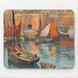 Mousepad Turismo do porto de Malo do santo do d'Emeraude da