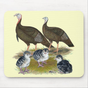 Mousepad Turkeys East Wild Family