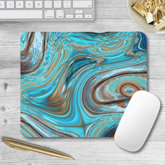 Mousepad turquesa azul-de-fazenda Turquesas de madeira (farmhouse teal blue Woodgrain turquoise swirls Mouse Pad)