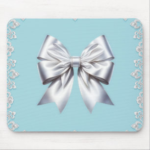 Mousepad Turquesa Azul de Ovo de Robin Grande Laço Branco N