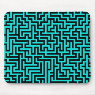 Mousepad Turquesa Black Mazle Lines