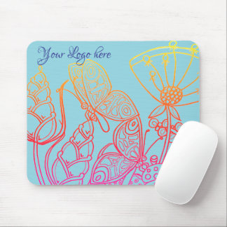 Mousepad Turquesa Borboleta-Arco-íris