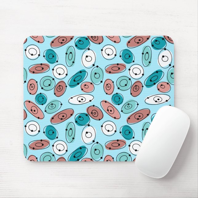 Mousepad Turquesa de Ovalas Atômicas (Com mouse)