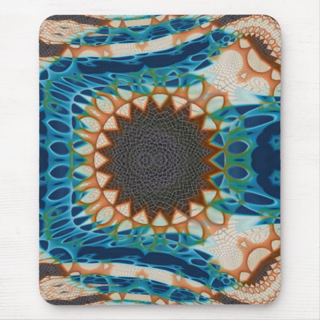 Mousepad Turquesa Dourada Sun Sudoeste Arte (Frente)
