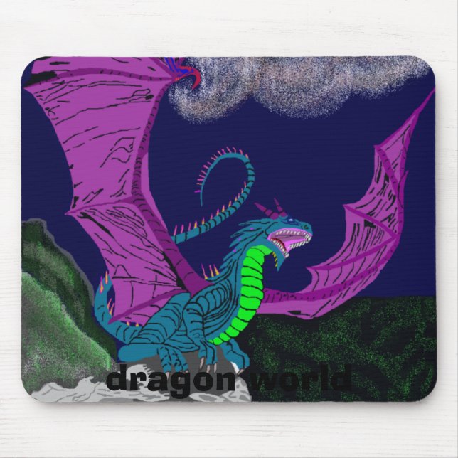 Mousepad turquesa dragon5, mundo do dragão (Frente)