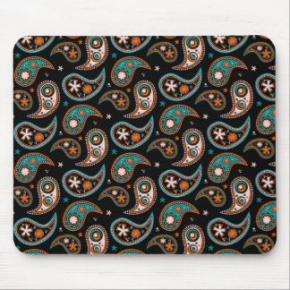 Mousepad Turquesa e laranja subtis de Paisley