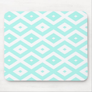 Mousepad Turquesa e padrão de diamante branco