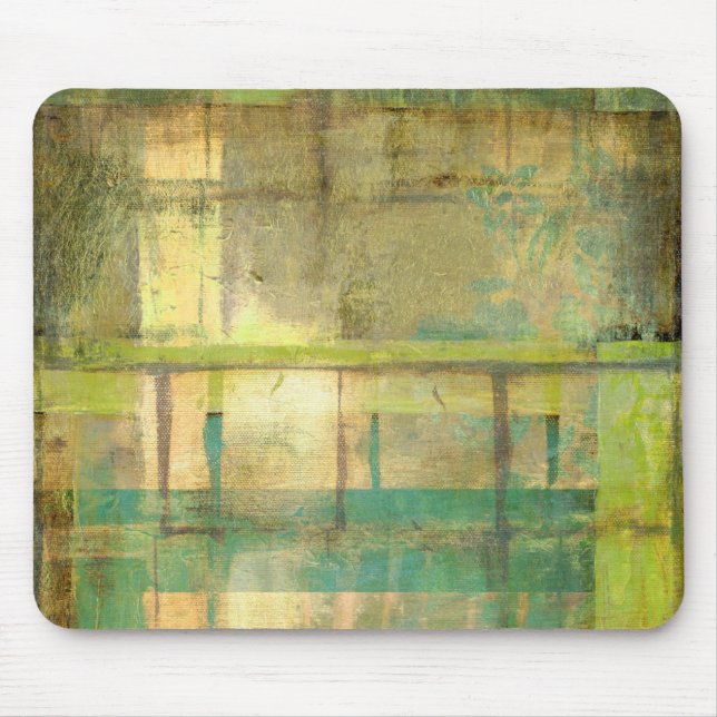 Mousepad Turquesa e pintura de Abstrato verde (Frente)