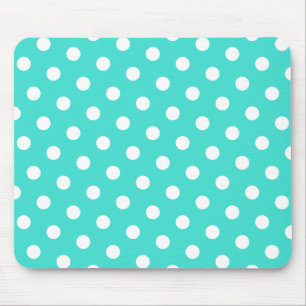 Mousepad Turquesa e Pontos Brancos