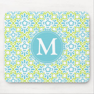 Mousepad Turquesa elegante do damasco do Arabesque