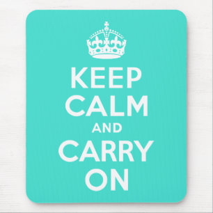 Mousepad Turquesa Fique Calmo e continue ligado