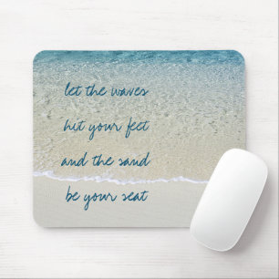 Mousepad Turquesa Inspiradora Ondas de Surf do Oceano Azul