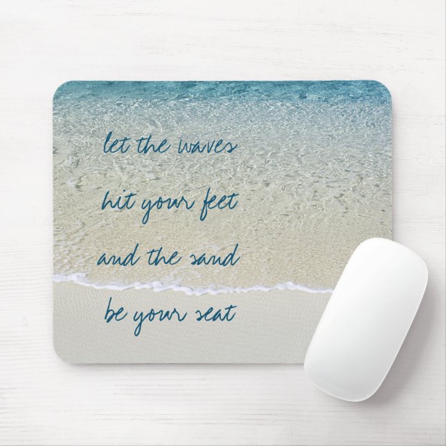 Mousepad Turquesa Inspiradora Ondas de Surf do Oceano Azul (Com mouse)