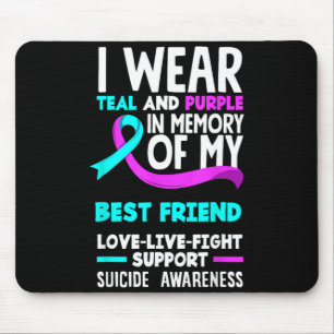 Mousepad Turquesa Roxo Em Memória Do Suicídio Do Melhor Ami