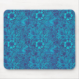 Mousepad Turquesa venenosa padrão floral roxo escuro