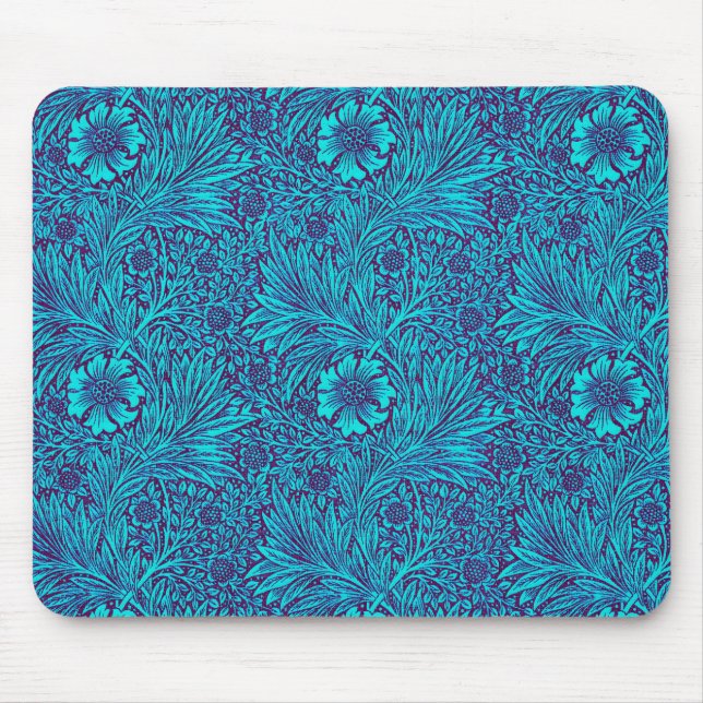 Mousepad Turquesa venenosa padrão floral roxo escuro (Frente)