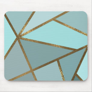 Mousepad Turquesa Verde Azul Espuma do Mar & Geométrico Mo