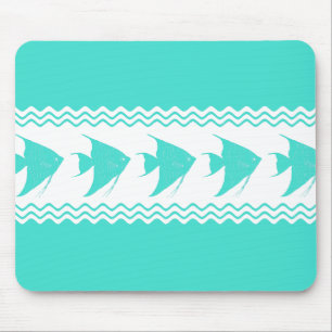 Mousepad Turquesa White Costeira Belga Stripes