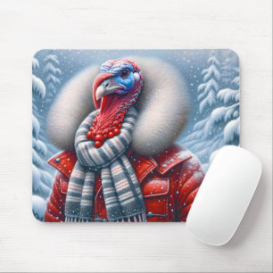 Mousepad Turquia Vestindo Um Casaco Vermelho