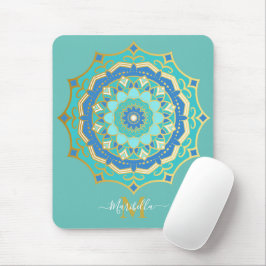 Mousepad Turquoise Blue Boho Mandala