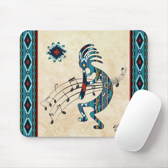 Mousepad Turquoise Kokopelli (Com mouse)