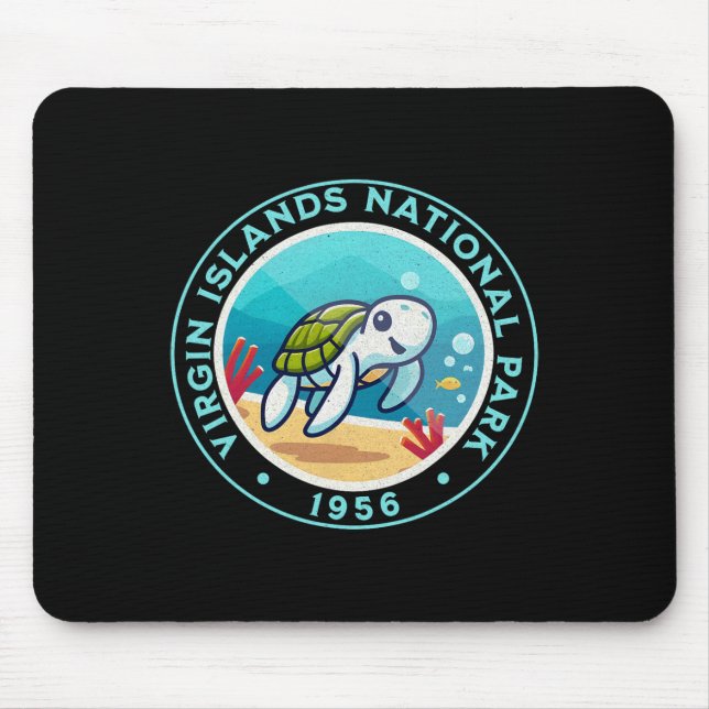 Mousepad Turtle Caminhando No Parque Nacional Das Ilhas Vir (Frente)