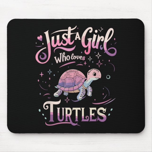 Mousepad Turtle Cute Girl Men Women S  (Frente)