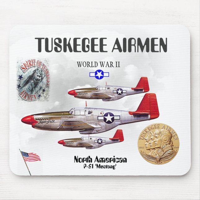Mousepad TUSKEGEE AIRMEN -3010Pá Mouse de rua Sq.- WW II Pa (Frente)