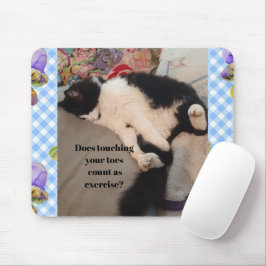 Mousepad Tuxedo Cat Engraçado Cotação Preta e Branca Gatos
