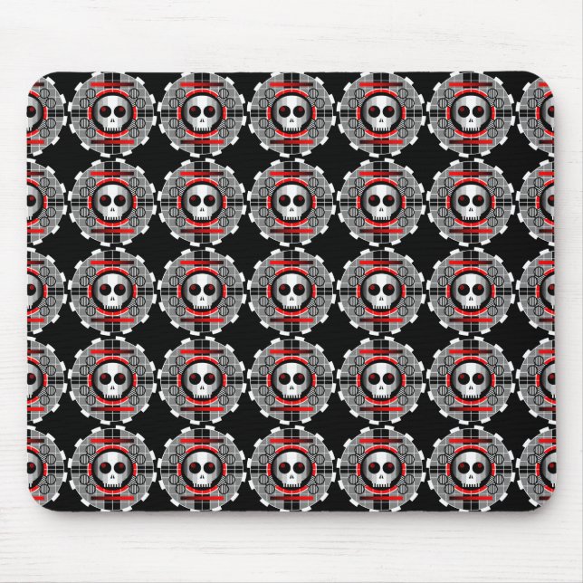 Mousepad TV de crânio preto multimouse Round (Frente)