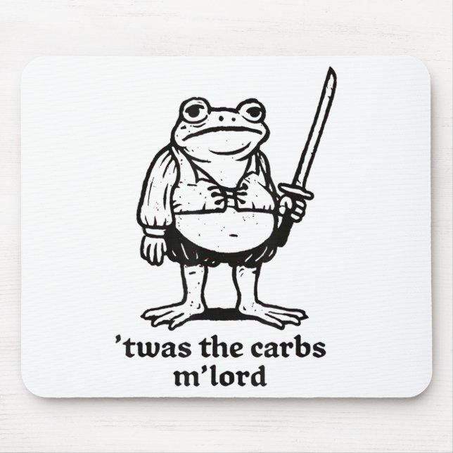 Mousepad Twas The Carbs Mlord Engraçado Memória Medieval Do (Frente)