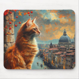 Mousepad Twilight in Venice | Ginger Cat on a Canal