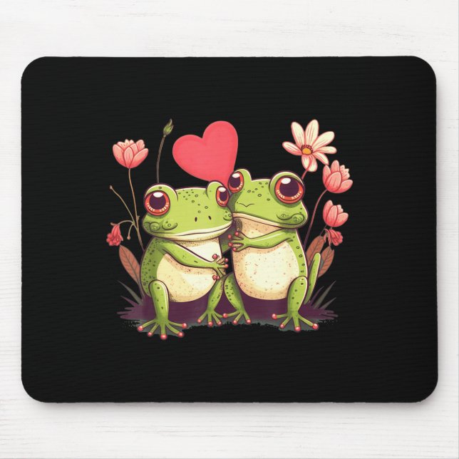 Mousepad Two Frogs Valentines Day Love On Couple Frog  (Frente)