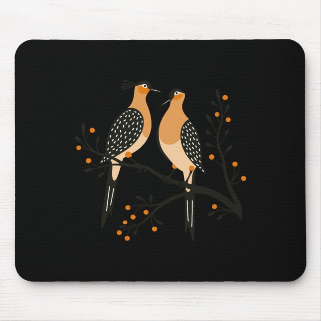 Mousepad Two Turtle Doves Cut Out Stencil Retro Style 7 Bab (Frente)