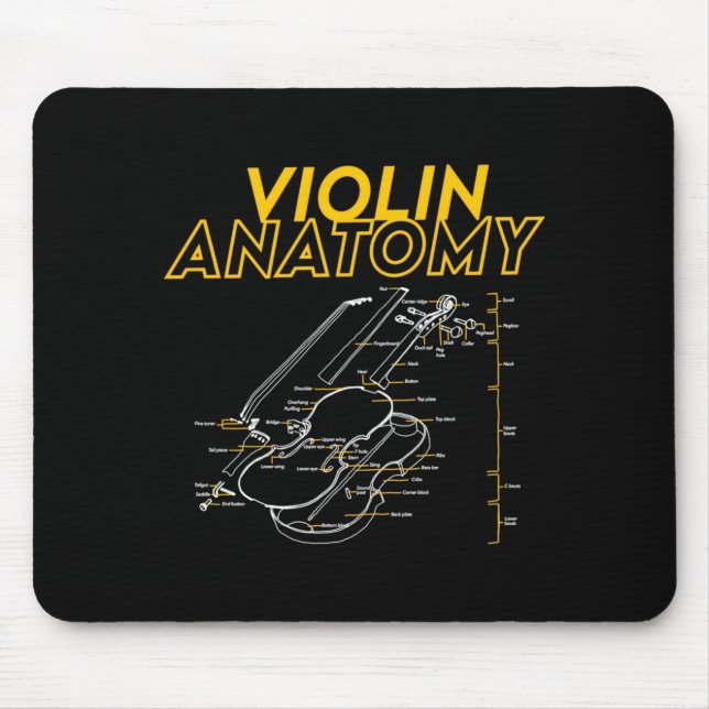 Mousepad Twoset Violin Violin Anatomy Drawing Diagram Limit (Frente)