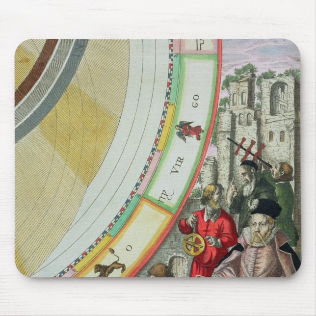 Mousepad Tycho Brahe, detalhe de um mapa que mostra seu (Frente)