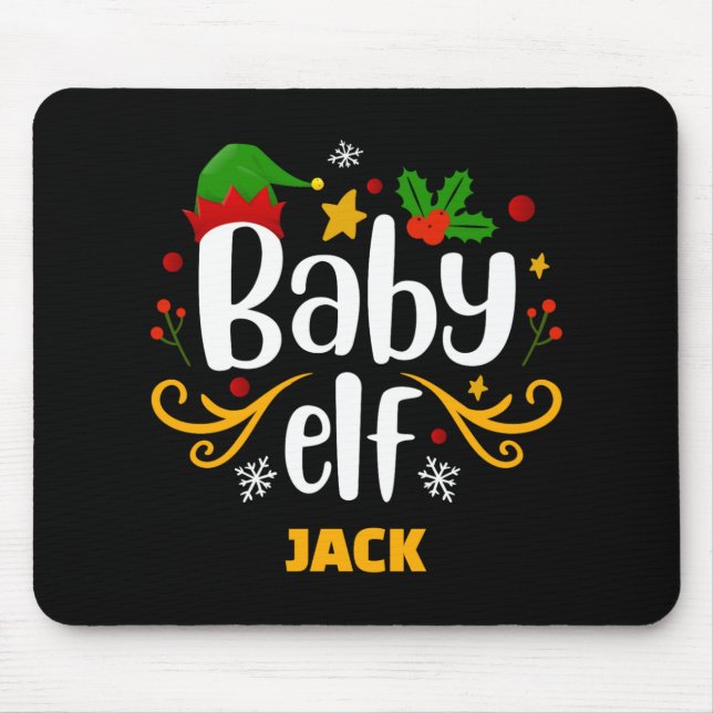 Mousepad Tygraphy Baby Elf Fun Family Matching Baby T Shirt (Frente)