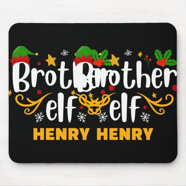 Mousepad Tygraphy Brother Elf Fun Family Matching T Shirt  (Frente)