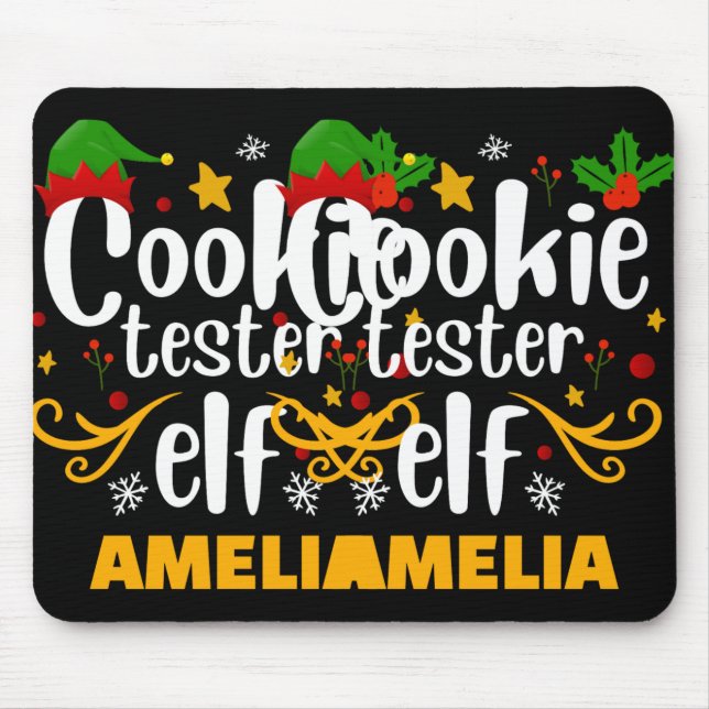 Mousepad Tygraphy Cookie Tester Elf Family Matching T Shirt (Frente)