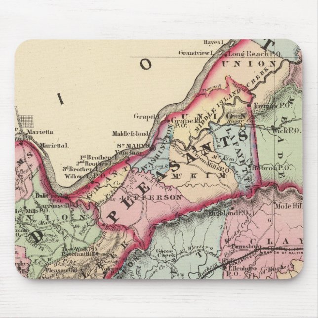 Mousepad Tyler, Ritchie, Pleasants, Wood, condados Wirt (Frente)